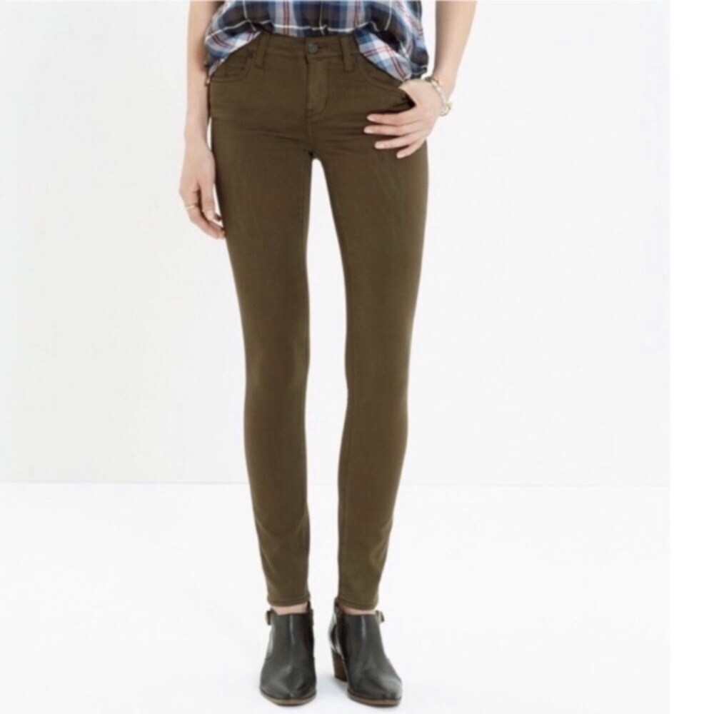 Madewell Skinny Skinny Wax Jeans Olive Size 28